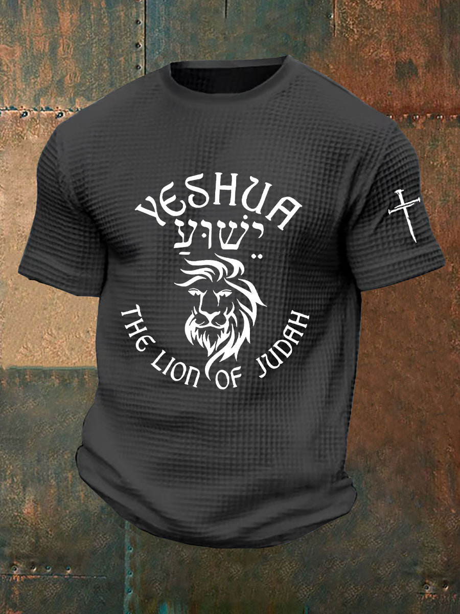 Yeshua Waffle Print T-shirt dos homens