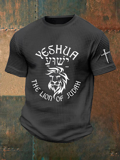 Yeshua Waffle Print T-shirt dos homens