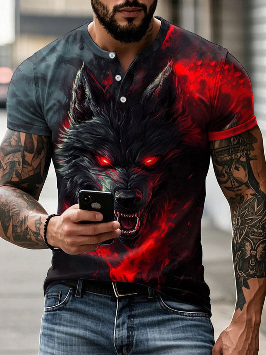 T-shirt masculina de lobo