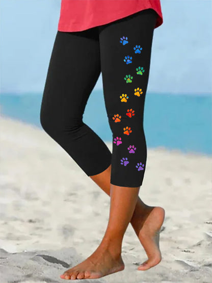 Cuidar das mulheres para animais patas imprimir leggings