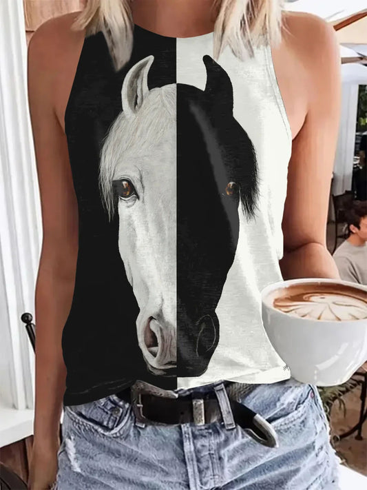 Cavalo animal ocidental das mulheres impresso coletes