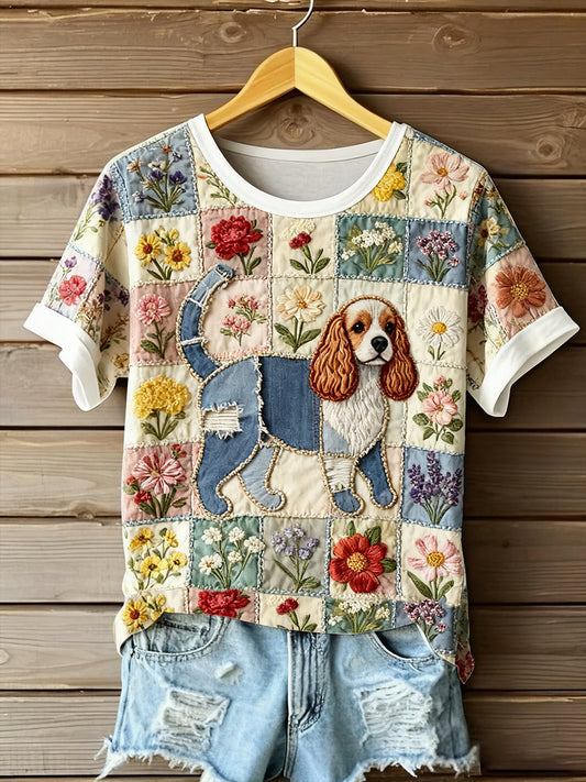 Arte Feminina Animal Print Conforto Camiseta de Manga Curta