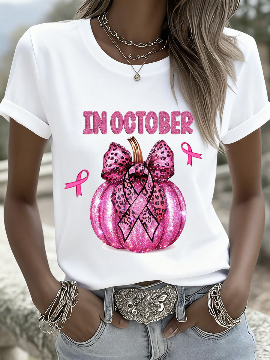 Câncer de mama feminino Art Print Casual Memorial T-Shirt