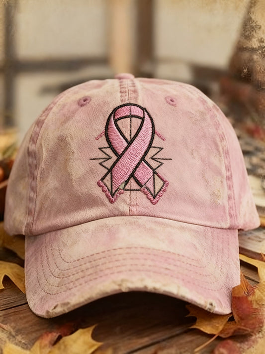 Retro mama câncer bordado impressão lavado Cap