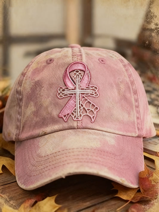 Retro mama câncer bordado impressão lavado Cap
