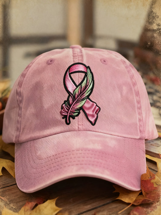 Retro mama câncer bordado impressão lavado Cap