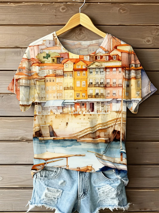 Camiseta Comemorativa Retro da Arte Brasileira Feminina Imprimir Casual