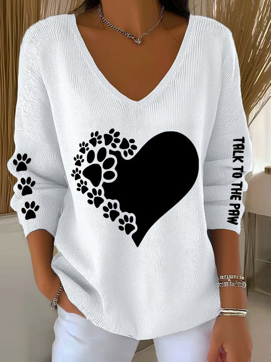 Falar das mulheres para o pata cão v-neck Tops