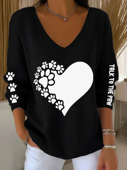 Falar das mulheres para o pata cão v-neck Tops