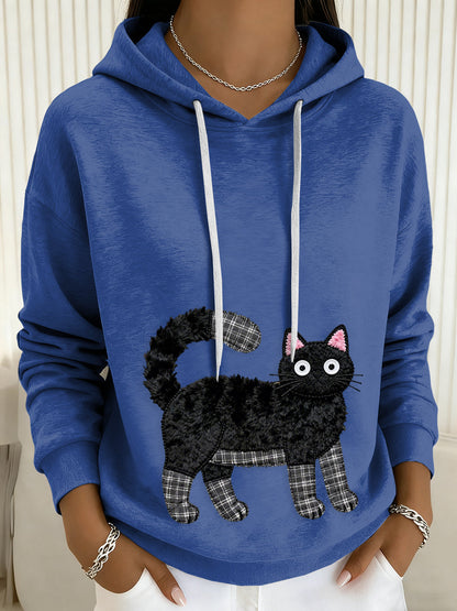 Hoodie de cordão gato feminino