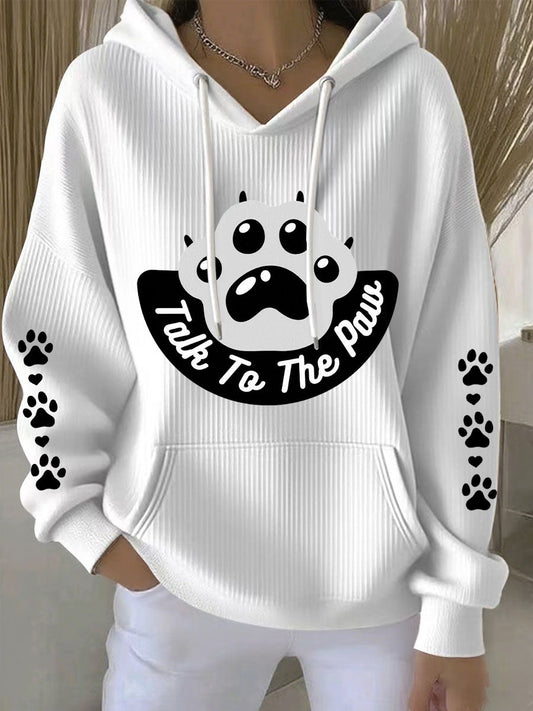 Conversa das mulheres com os Hoodies do cão da pata