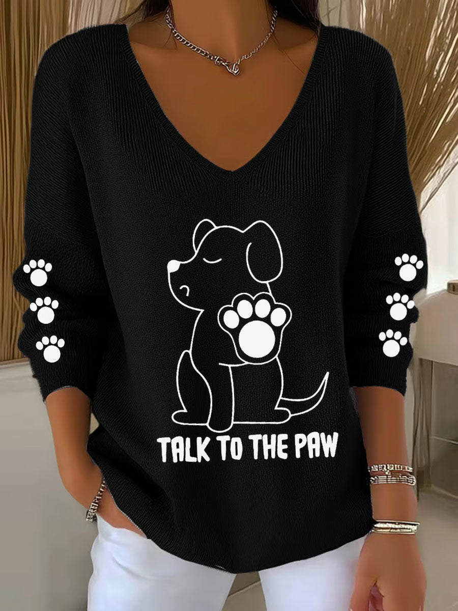 Falar das mulheres para o pata cão v-neck Tops