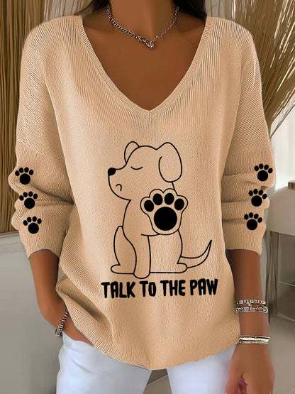 Falar das mulheres para o pata cão v-neck Tops