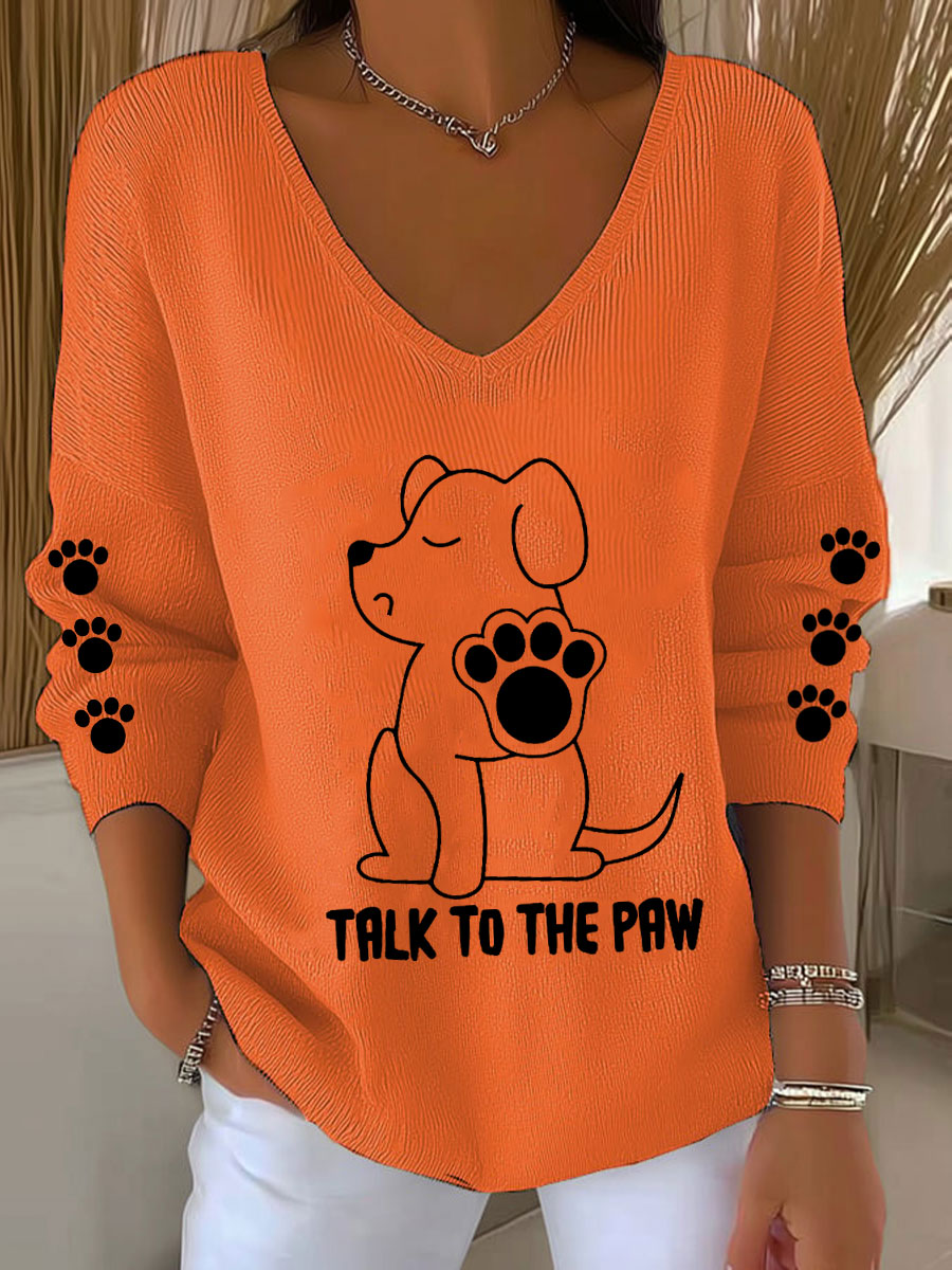 Falar das mulheres para o pata cão v-neck Tops