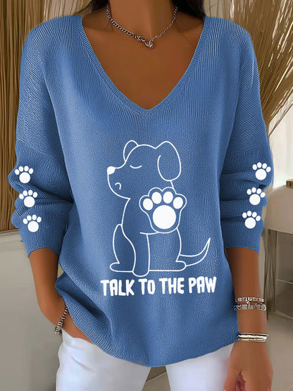 Falar das mulheres para o pata cão v-neck Tops