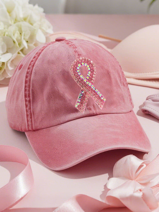 Consciência do câncer rosa fita unisex chapéus