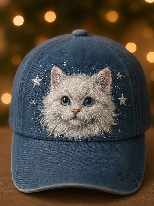 Unisex gato arte impressão chapéu