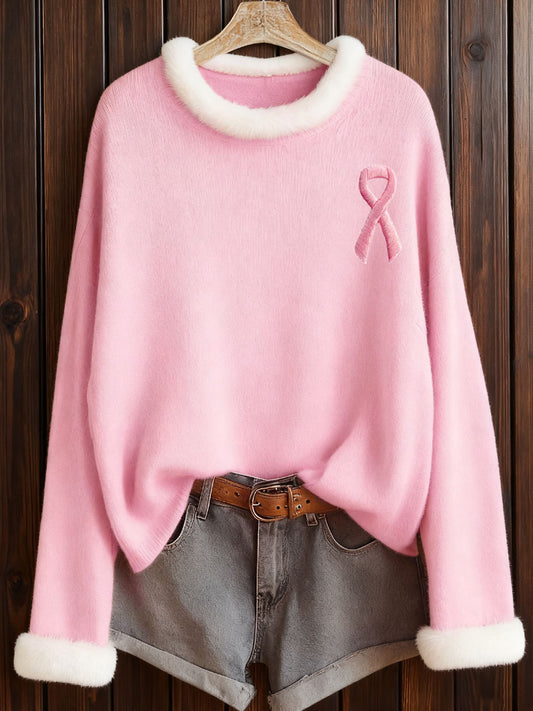 Consciência câncer de mama feminino Pink Ribbon Tops