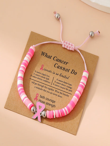 Coragem força rosa fita pulseira consciência câncer mama das mulheres