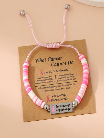 Coragem força rosa fita pulseira consciência câncer mama das mulheres