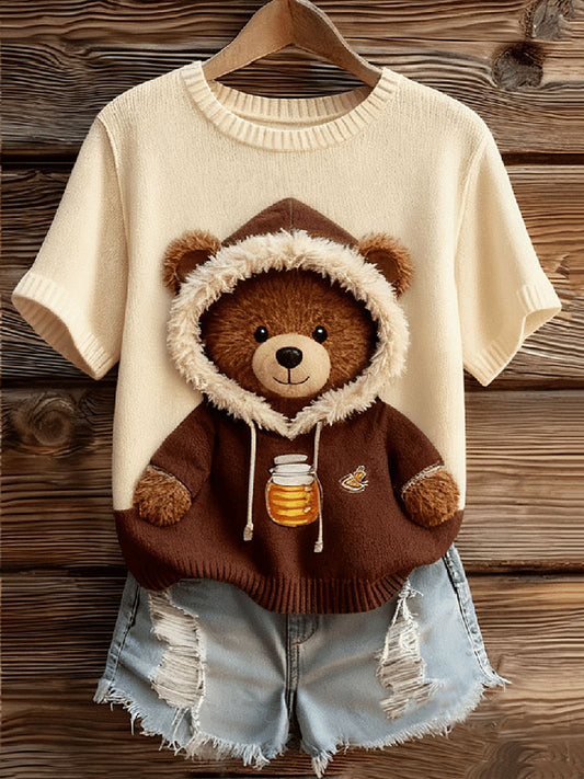 Urso bonito das mulheres impresso tops