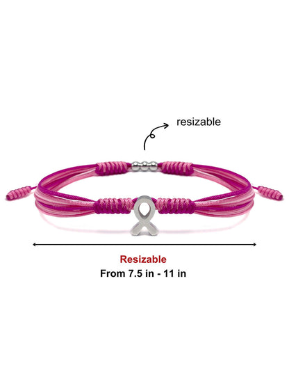 Pulseira rosa câncer de mama feminino