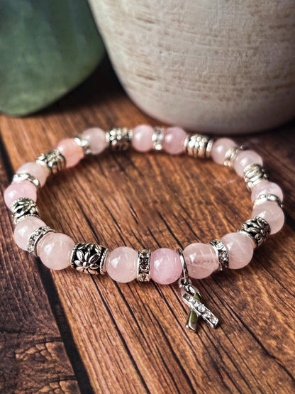 Consciência Câncer Mama Inspirado Pulseira Bead