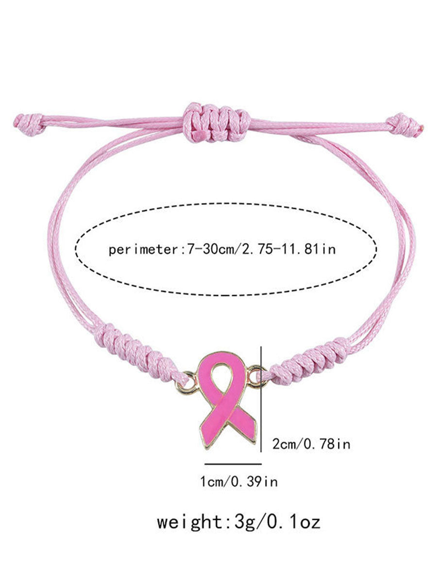 Pulseira ajustável rosa câncer de mama feminino